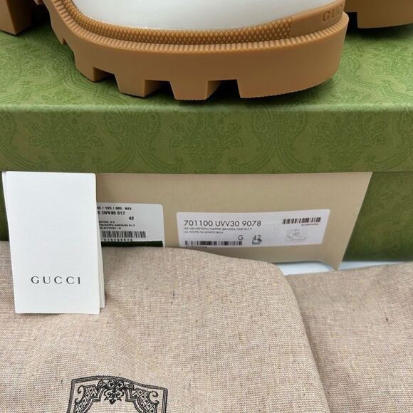 Women’s Gucci, GG Supreme lug sole combat boots size 42 made in Italy - Picture 6 of 10